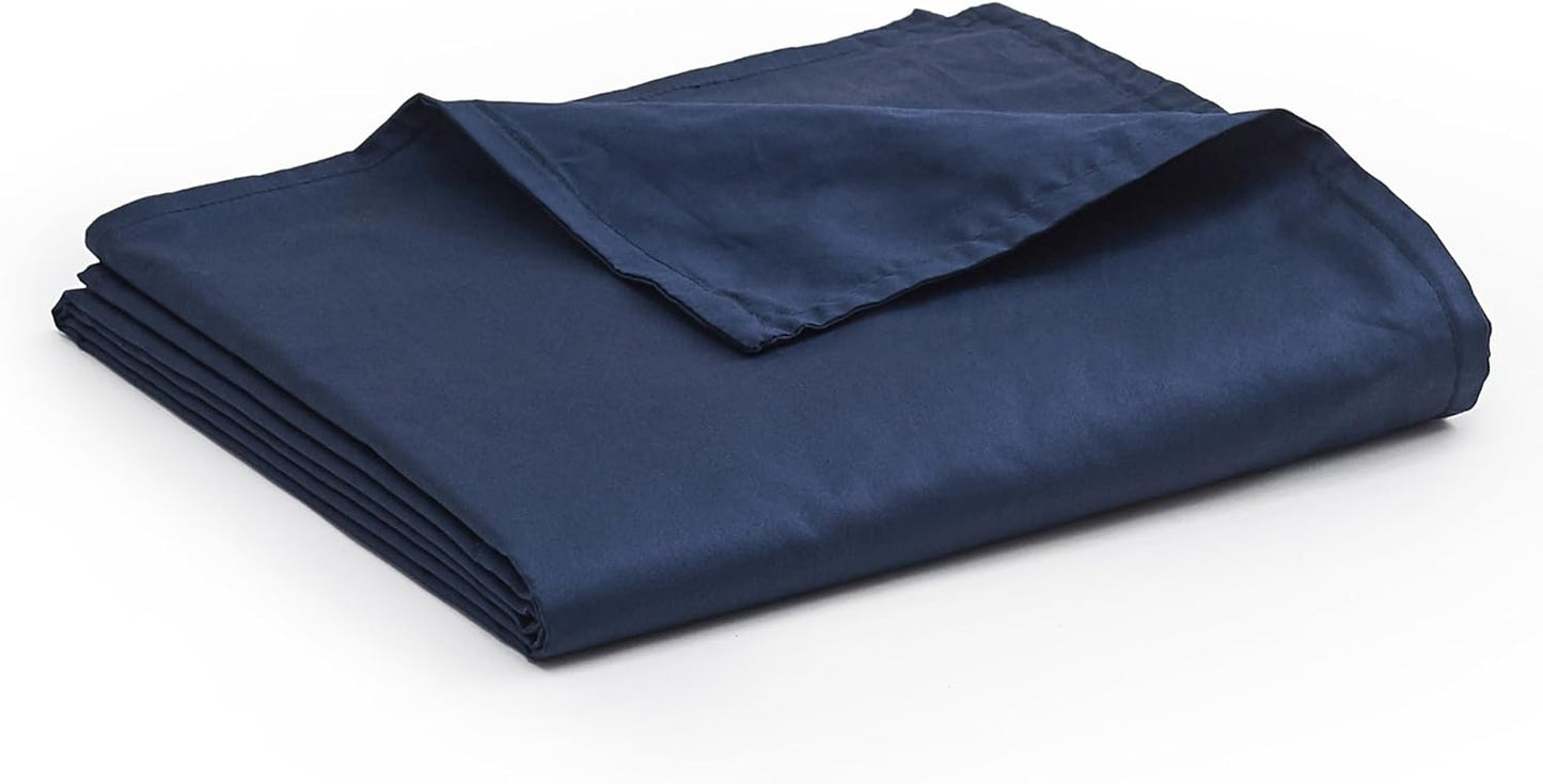 YnM Exclusive Cotton Duvet Cover for Weighted Blankets, Navy