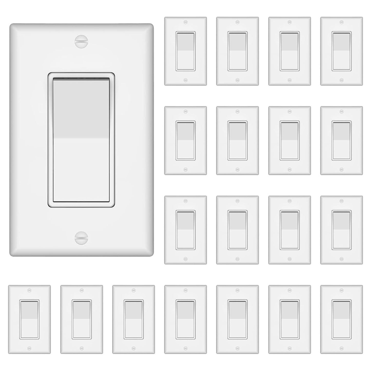 ThunderWay Single Pole Decorator Wall Light Switch for Home