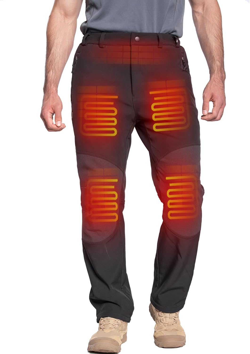 DEWBU Heated Pants for Men with 12V Battery Pack for Warmth