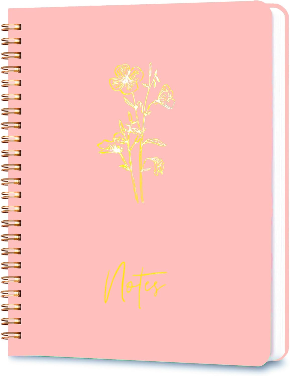 Pink A5 Spiral Journal: Cute & College-Ruled, Ideal for Work, School & Bible - Erenou