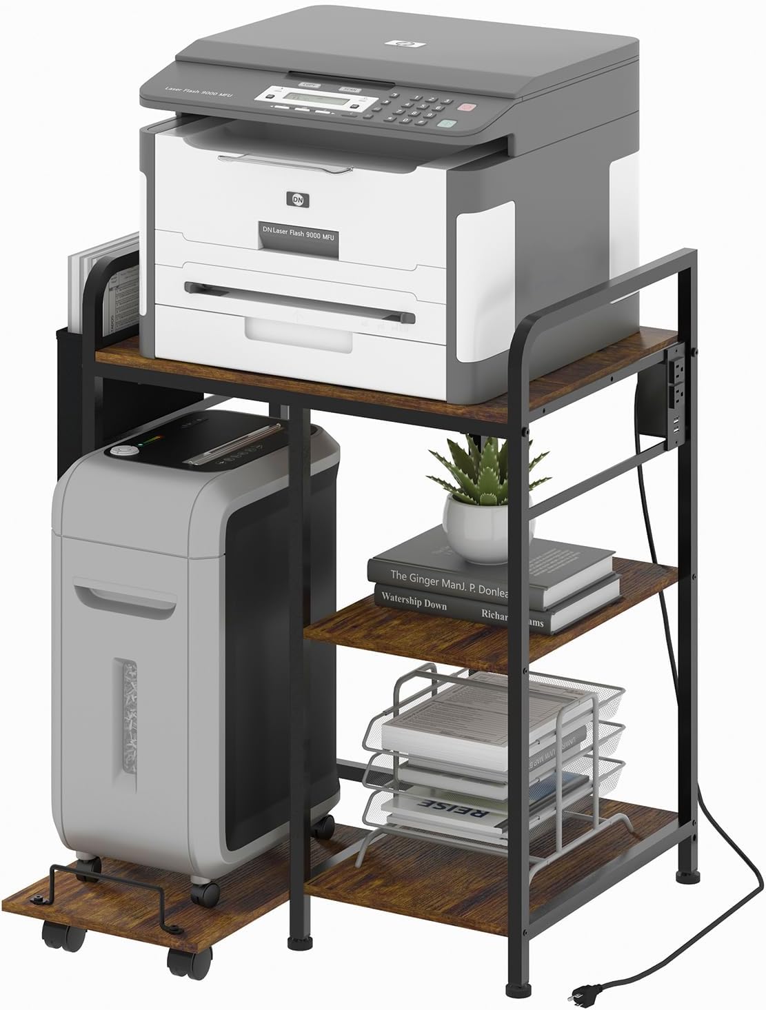 Home Printer Stand with Charging Station - Organize Efficiently!