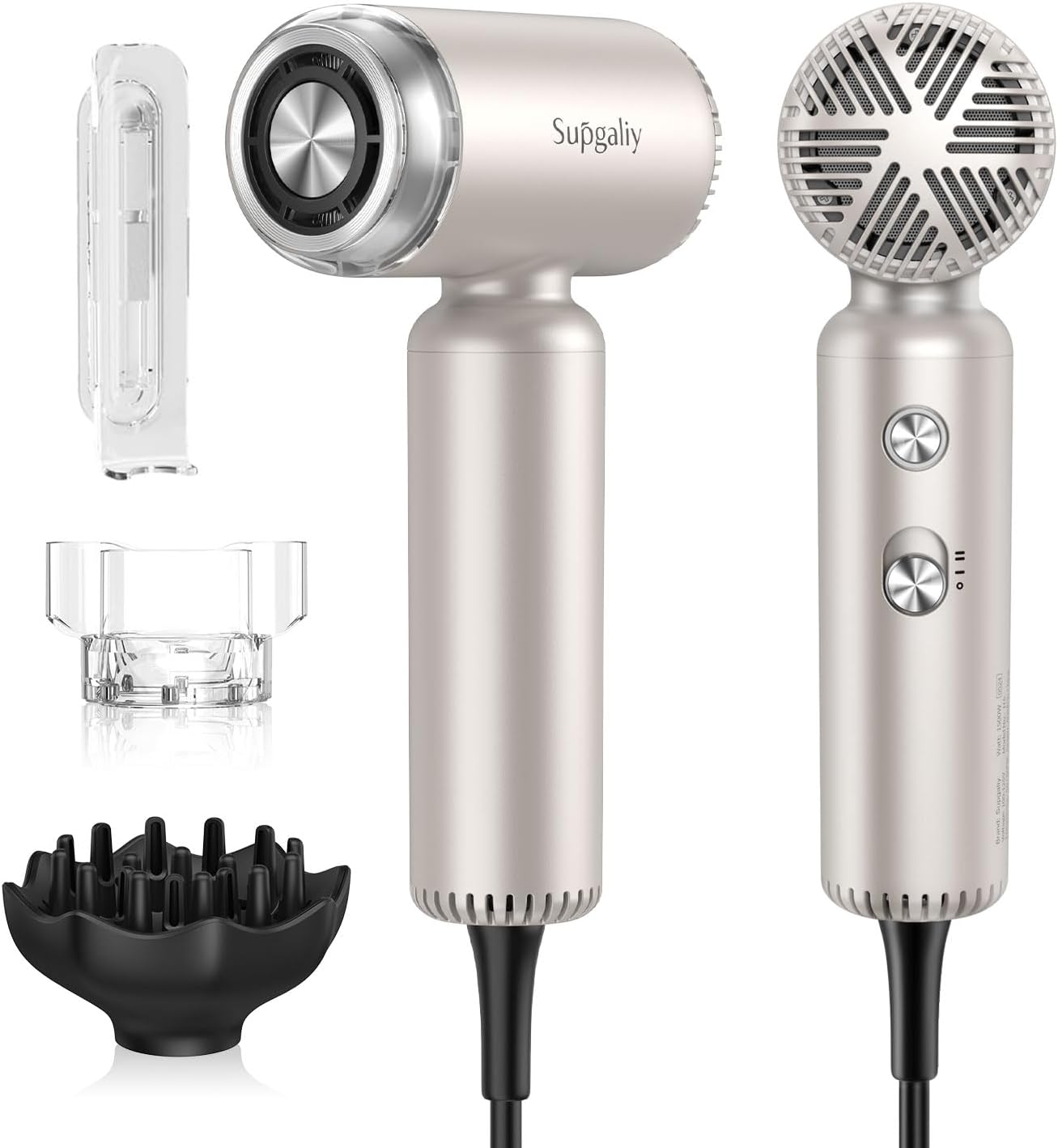 Portable Ionic Hair Dryer | Fast Drying & Quiet | Magnetic Diffuser