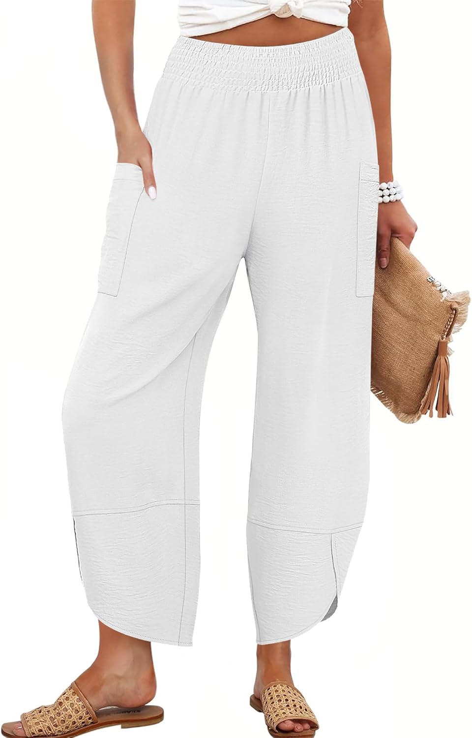 Womens Wide Leg Palazzo Capri Pants for Summer Casual Style
