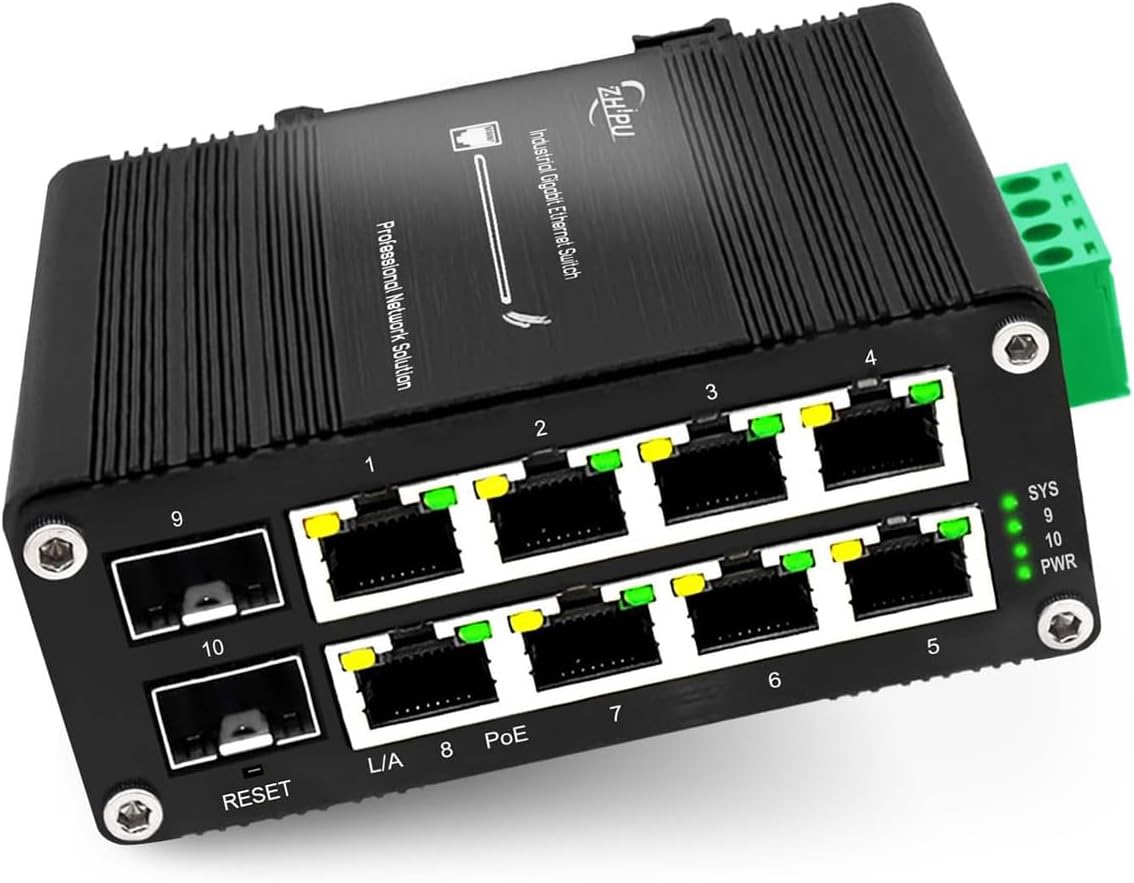 Industrial 8 Port PoE Ethernet Switch for Reliable Networking