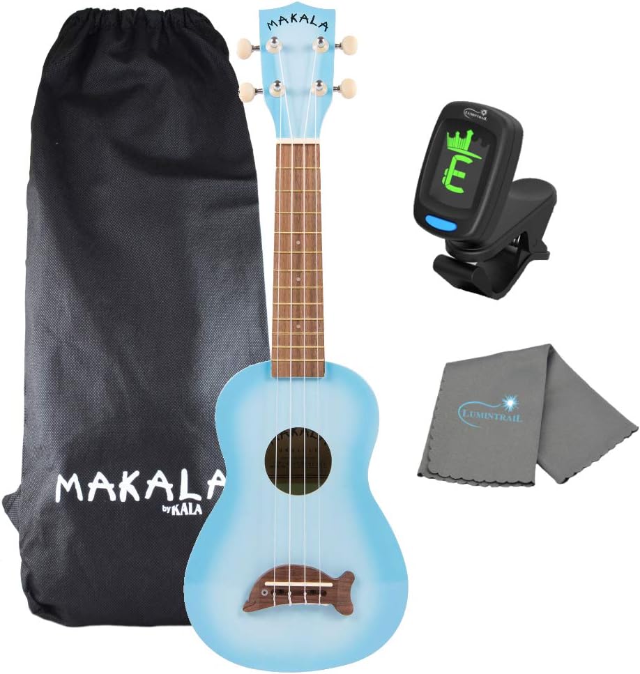Kala Light Blue Burst Dolphin Soprano Ukulele for All Players