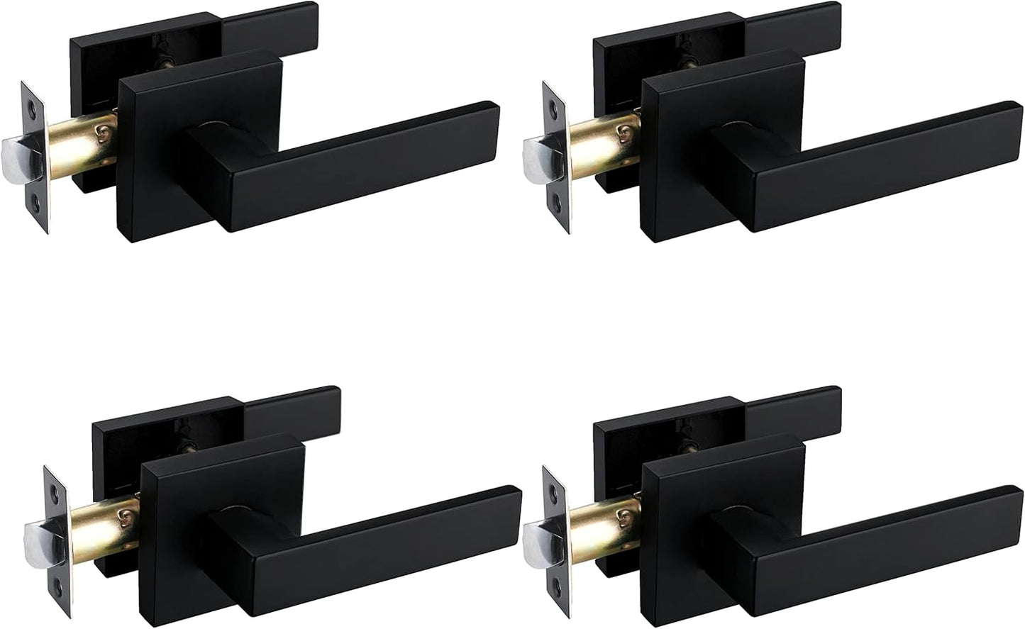 NEWBANG Solid Door Lever Handle in Matte Black Finish for All Doors