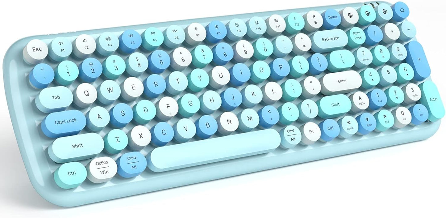 MOFII Wireless Bluetooth Keyboard with Retro Round Keycaps