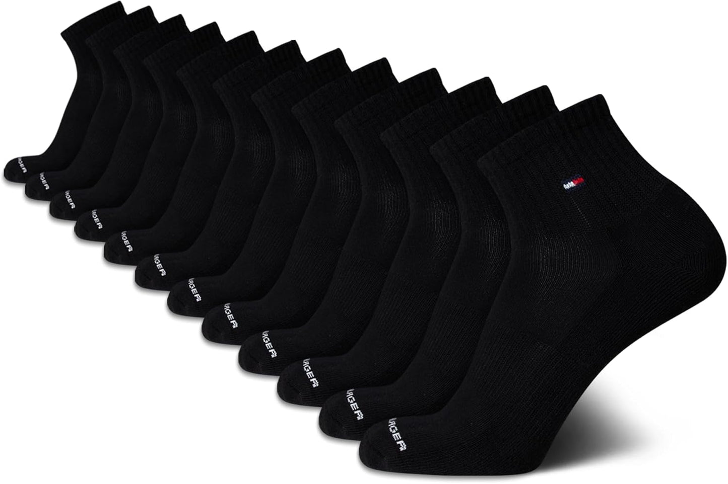 Tommy Hilfiger Mens Quarter Socks - Cushioned Performance 12 Pack