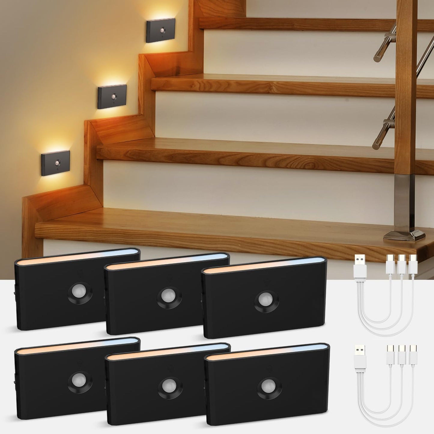 Rechargeable Motion Sensor Stair Light for Home Safety and Comfort