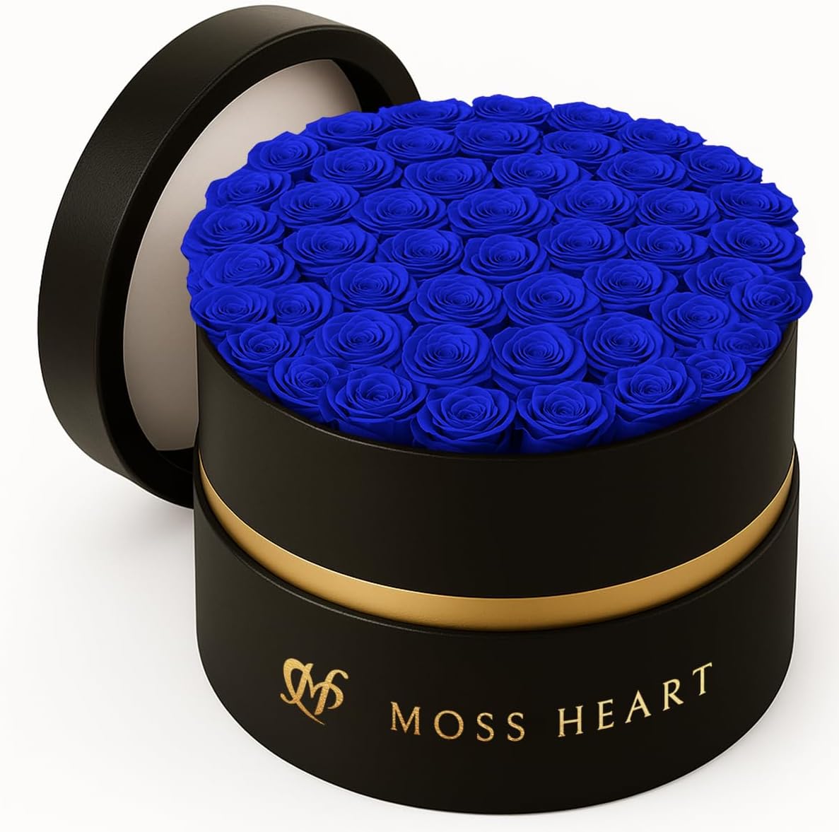 50 Preserved Roses in Round Box - Eternal Floral Elegance
