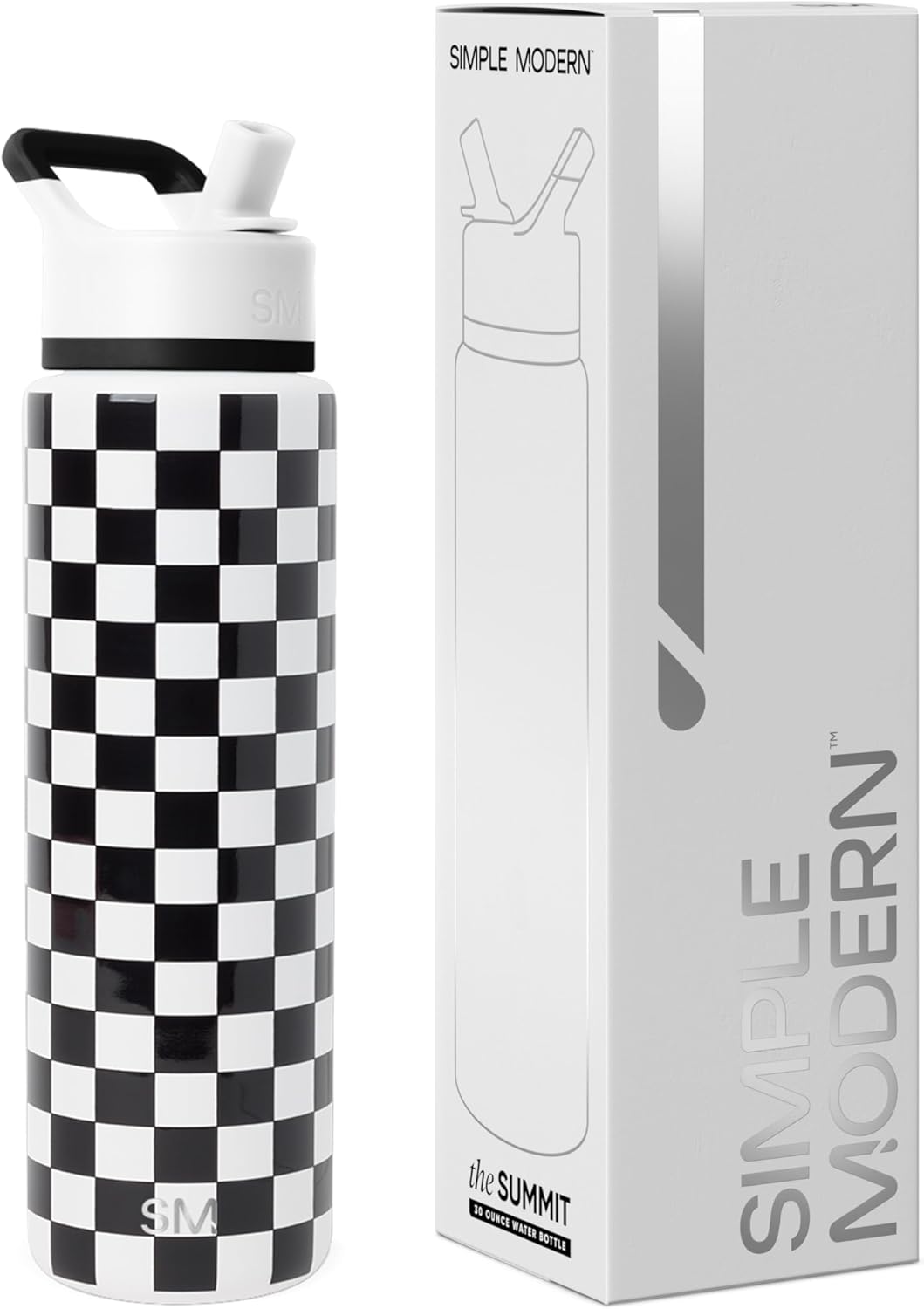 Simple Modern Water Bottle with Straw Lid for Sports Gym Use
