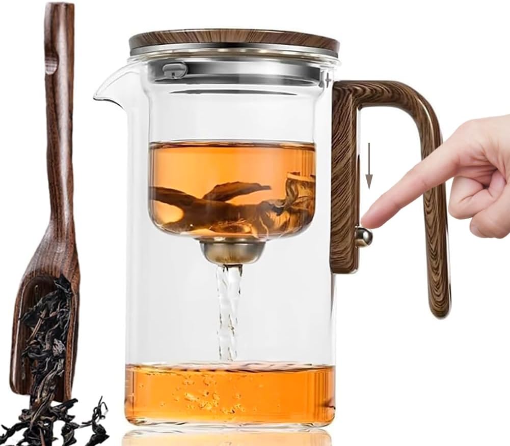 Enchanti Tea Pot with Wooden Handle for Magical Brewing