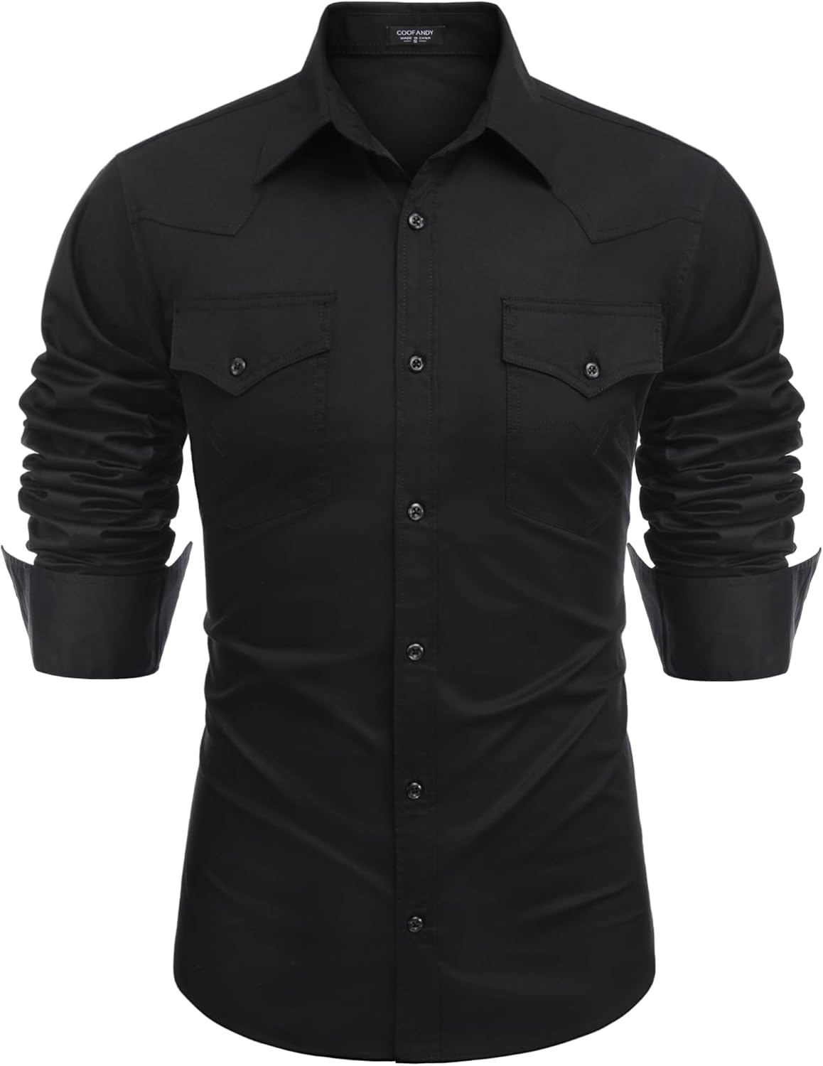 COOFANDY Men's Western Cowboy Shirt for Casual and Work Wear