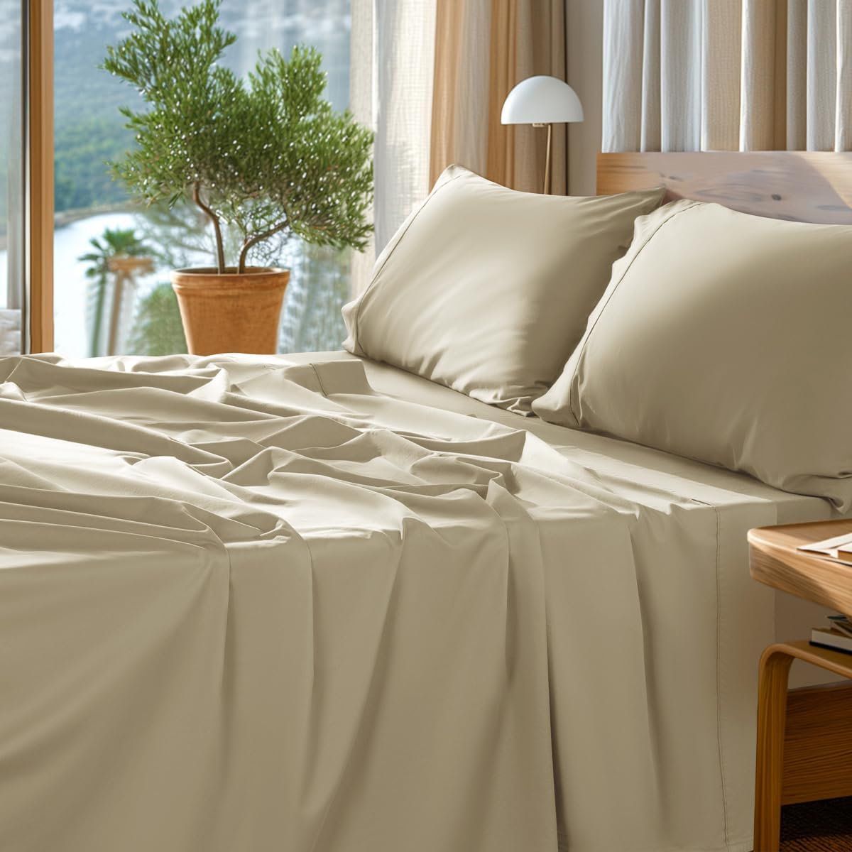 100% Egyptian Cotton Sheets Set for Luxurious Comfort