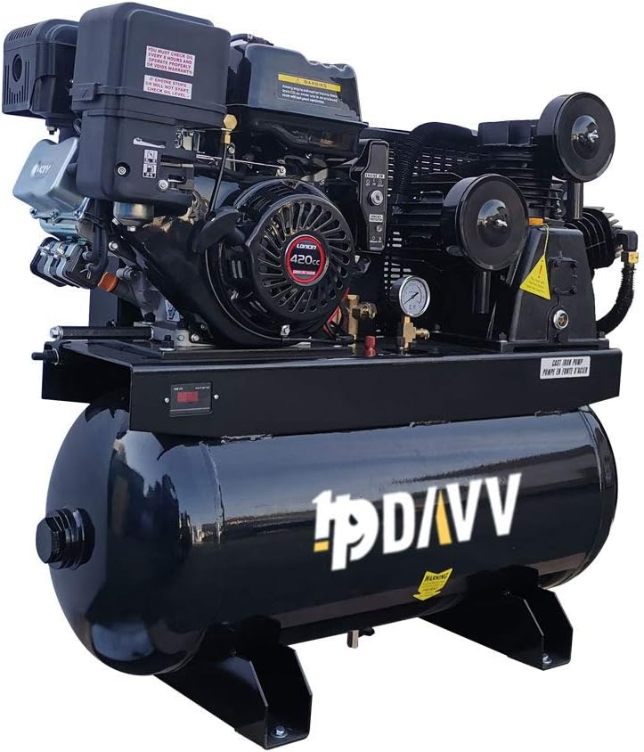 Powerful 13HP Gas Air Compressor - 180PSI Pressure, 30 Gal Tank