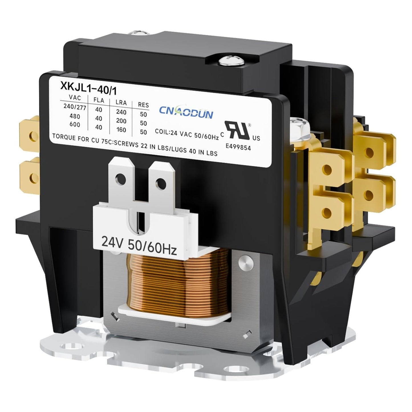 1 Pole 40 Amp HVAC Contactor for AC, Heat Pump, More