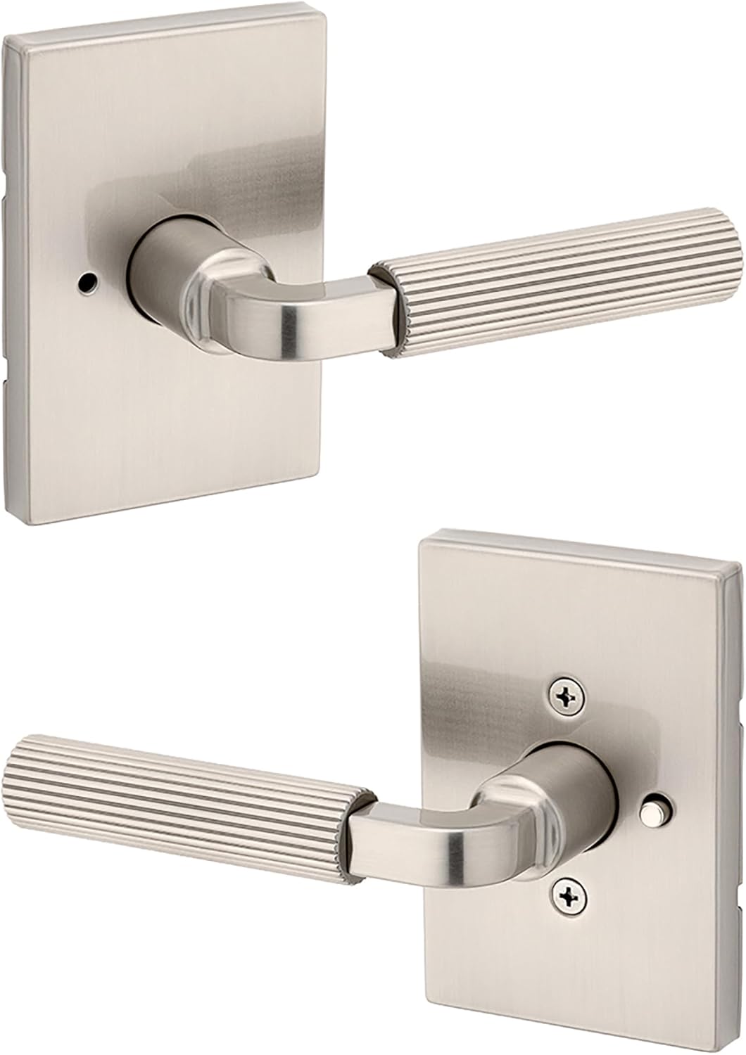 Kwikset Mirada Reeded Interior Privacy Door Handle for Bedrooms