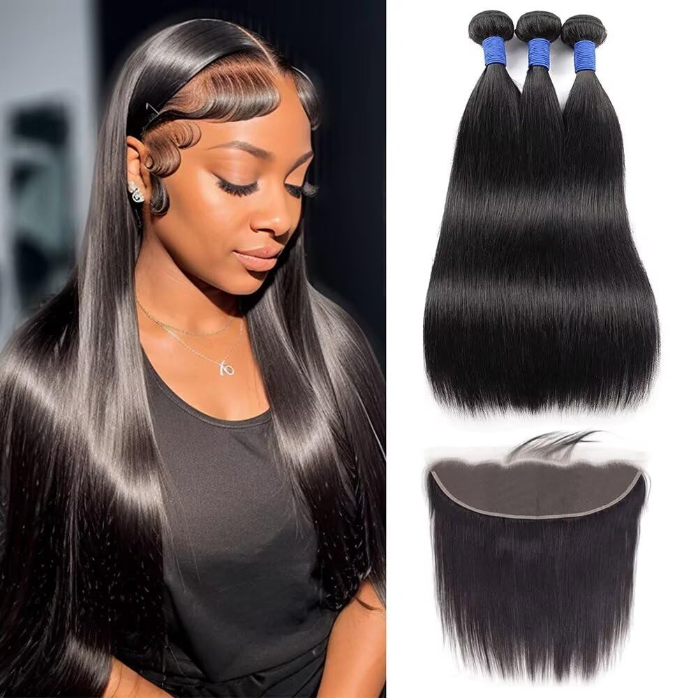 10A Straight Bundles with Frontal for Stunning Hair Looks