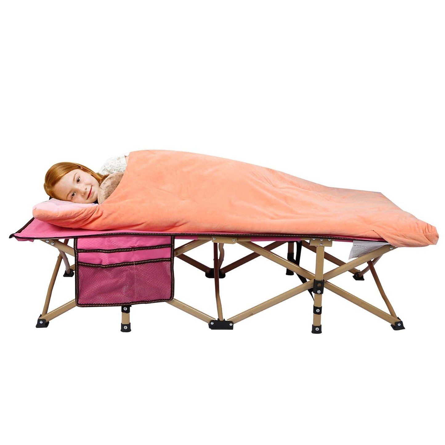 REDCAMP Folding Kids Cot with Sleeping Bag for Travel and Camping