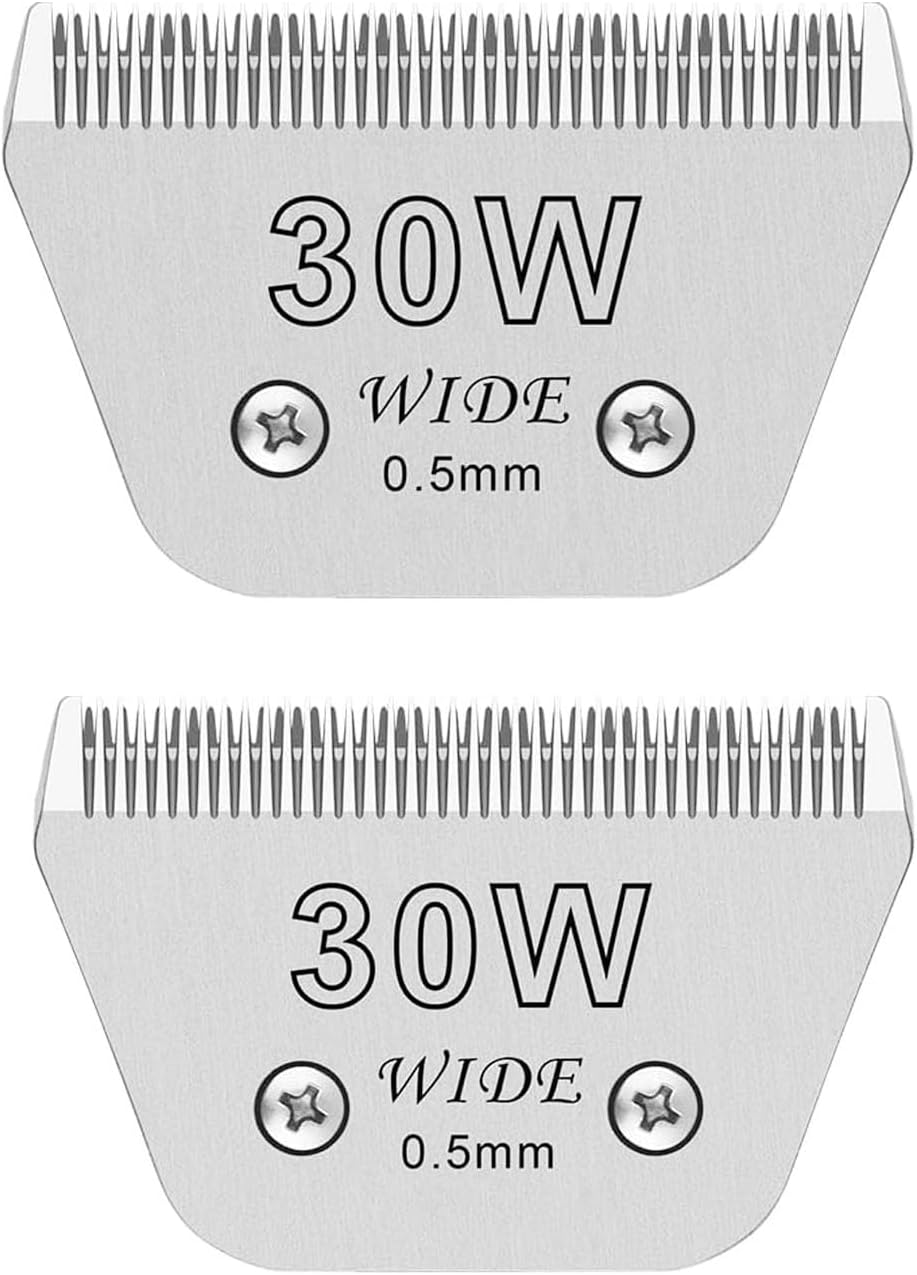 30W Wide Blades for Dog Grooming Clippers - 2PCS Set