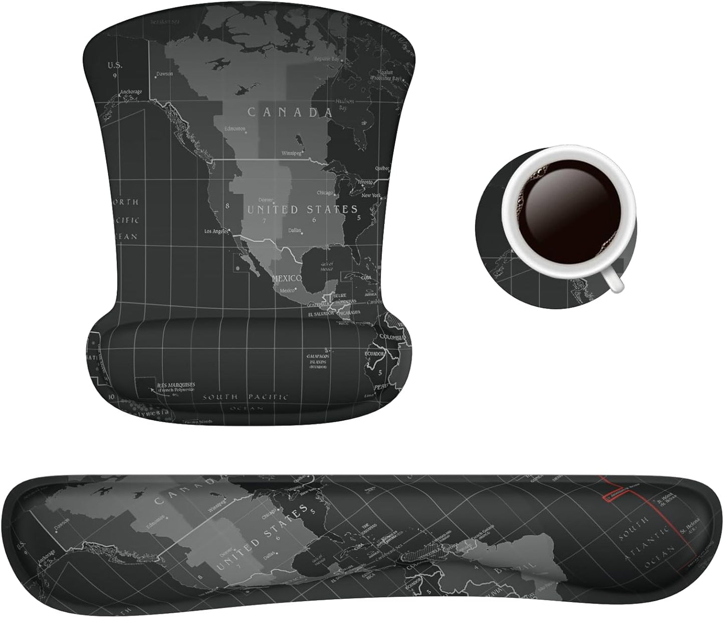 Ergo Gel Wrist Rest Set - Comfort & Support - Black