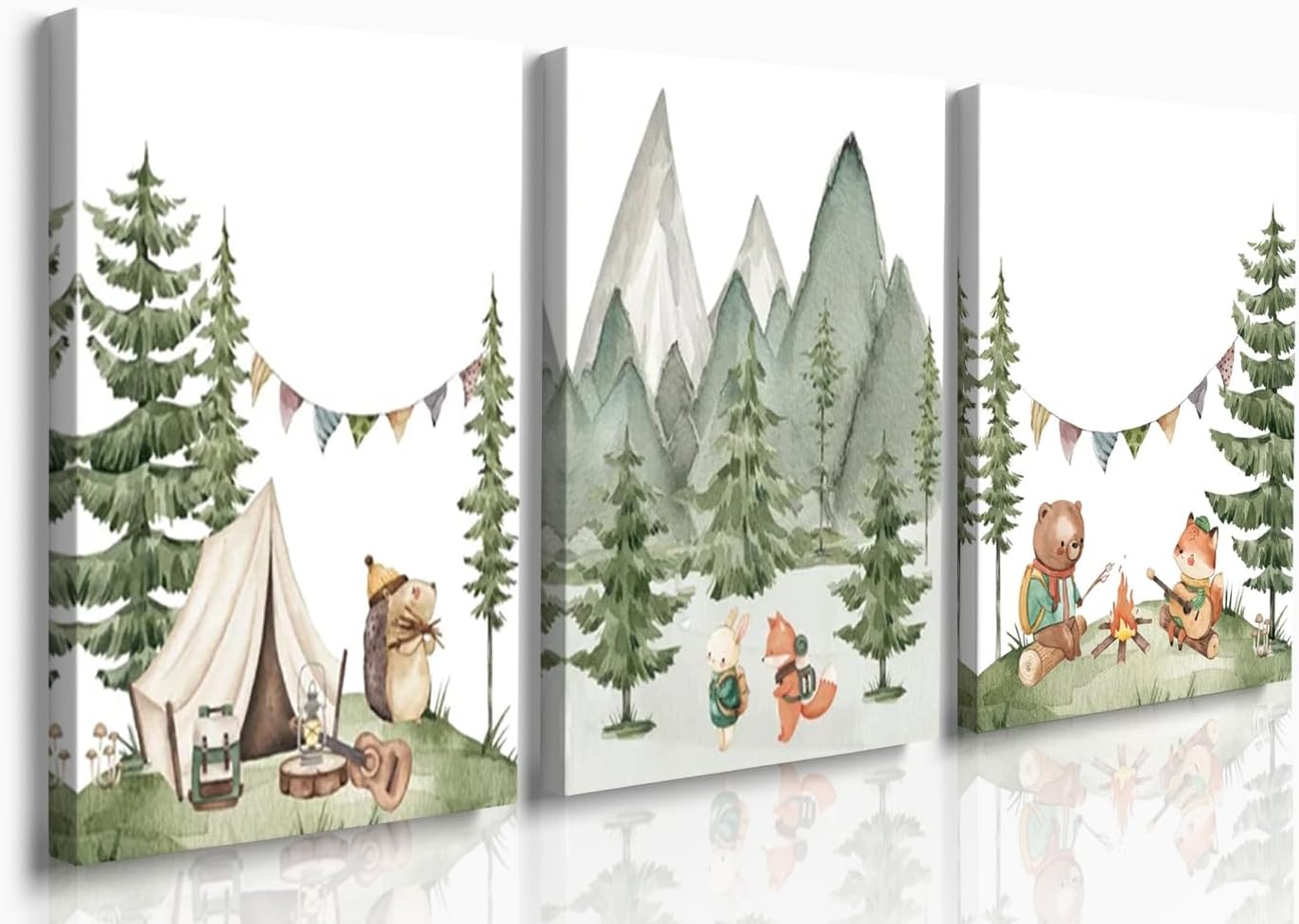 Nature-Inspired Bear Wall Art for Nursery - 12x16
