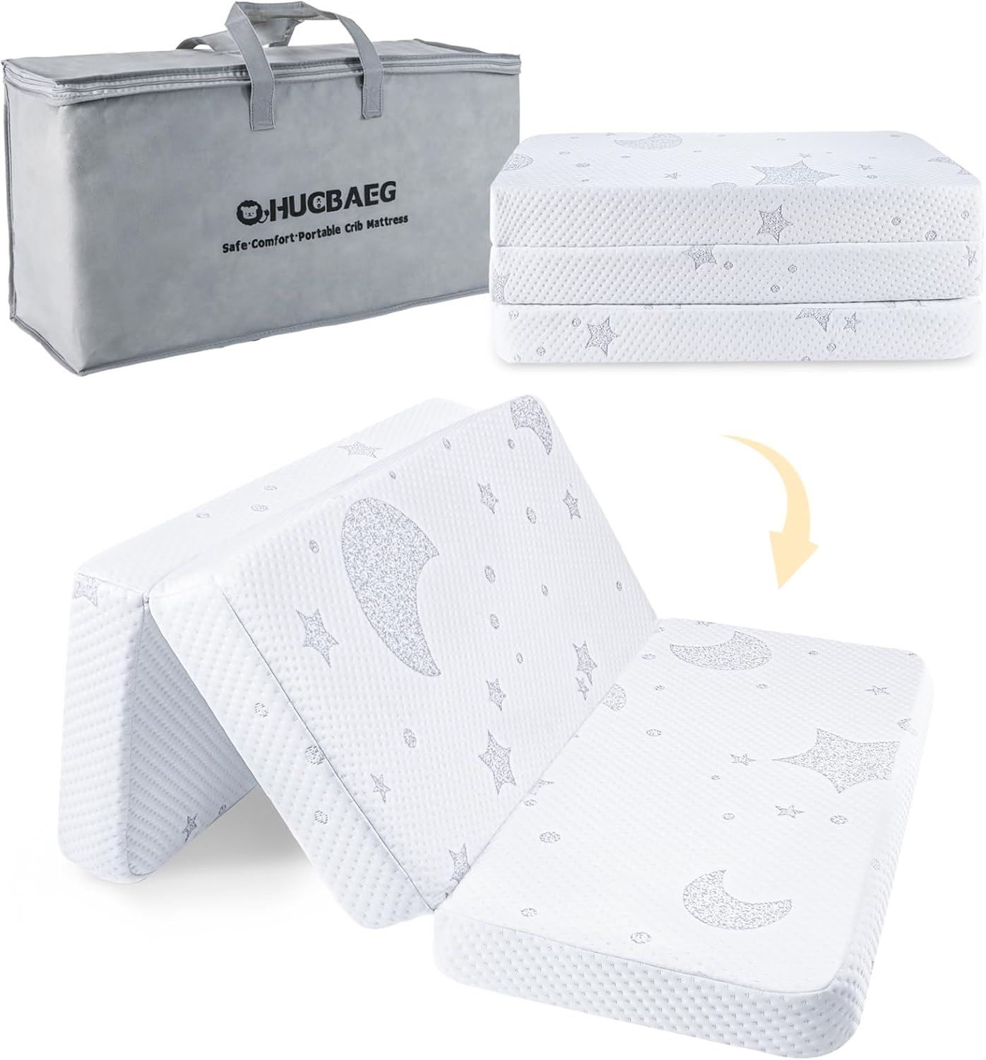 Pack and Play Mattress for Infants, Portable Dual-Sided Design