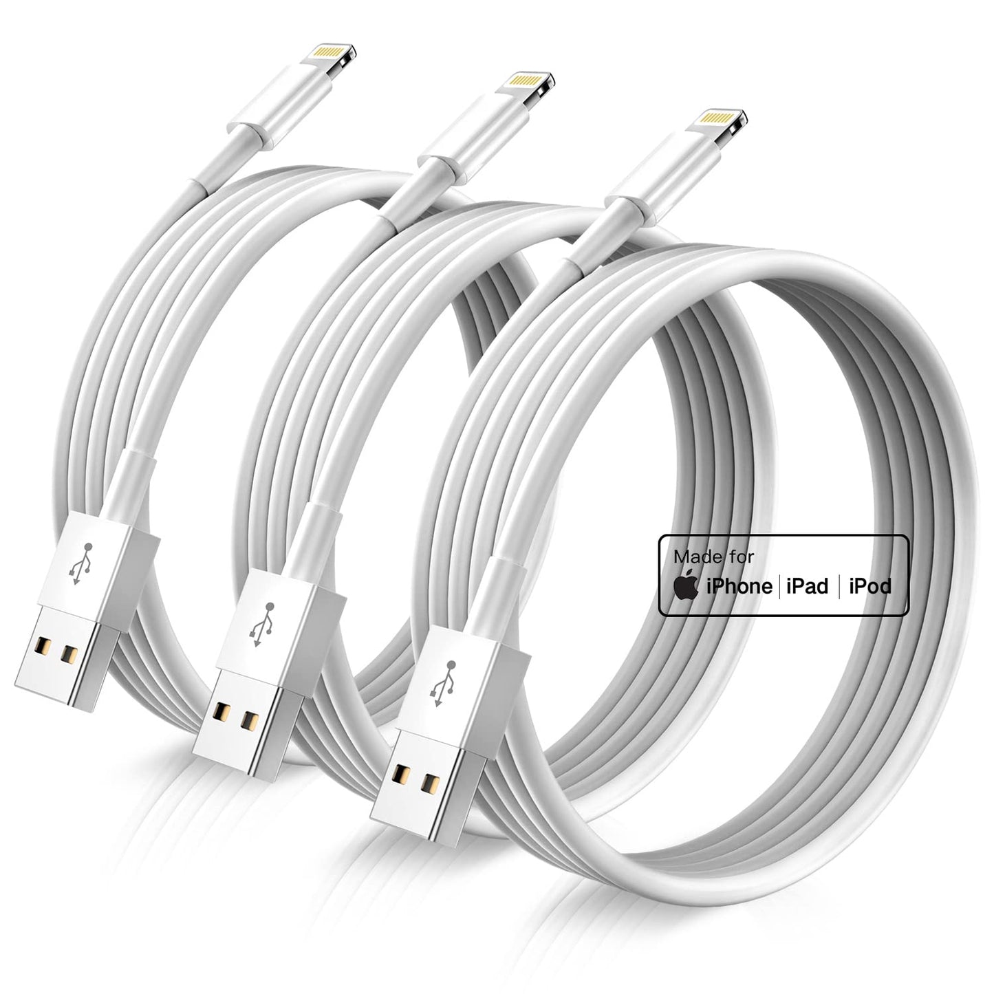 Original MFi Certified iPhone Charger 3Pack 6ft - Fast Charging