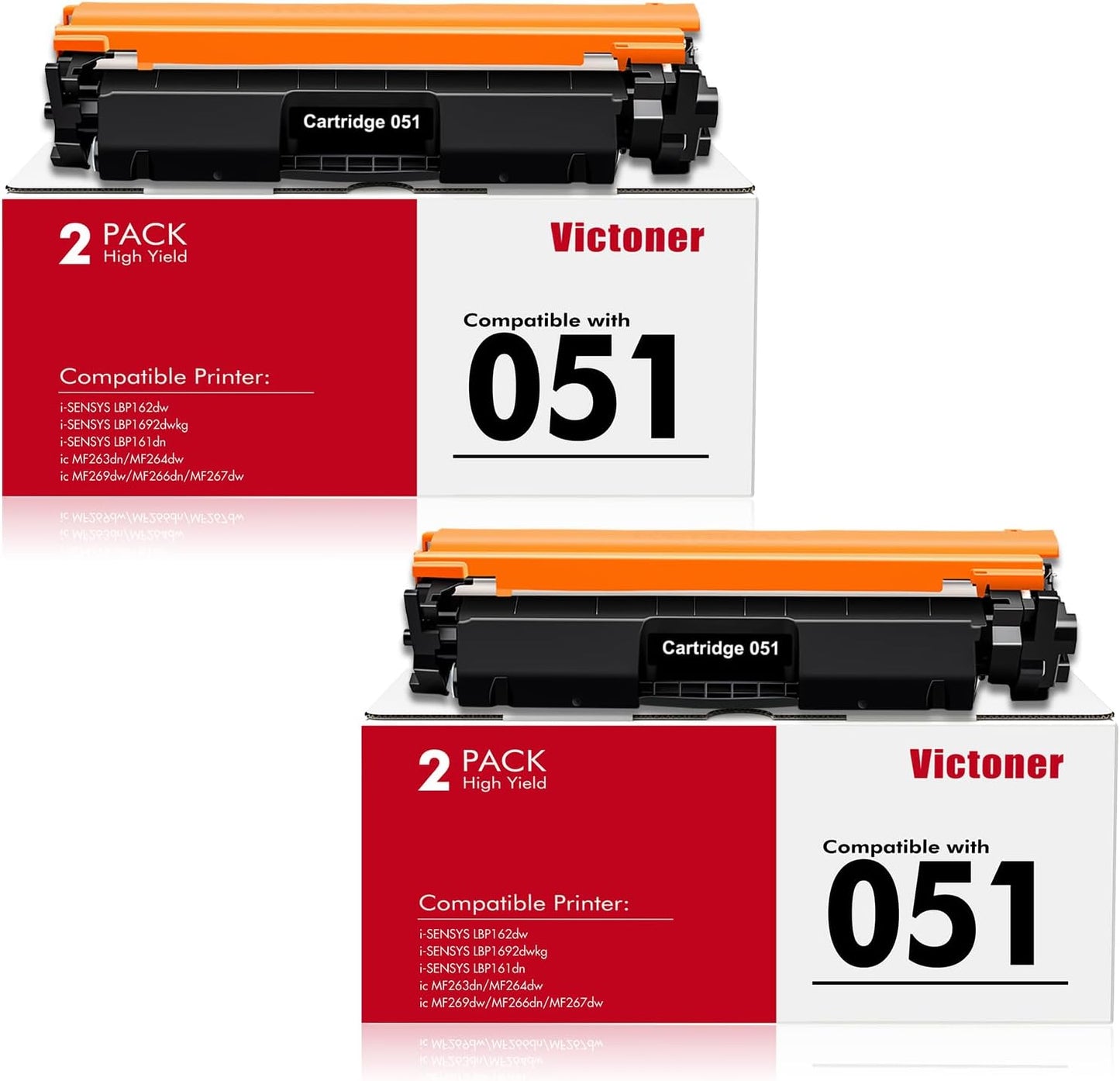 051 Toner Cartridge 2-Pack Compatible for Canon Printers