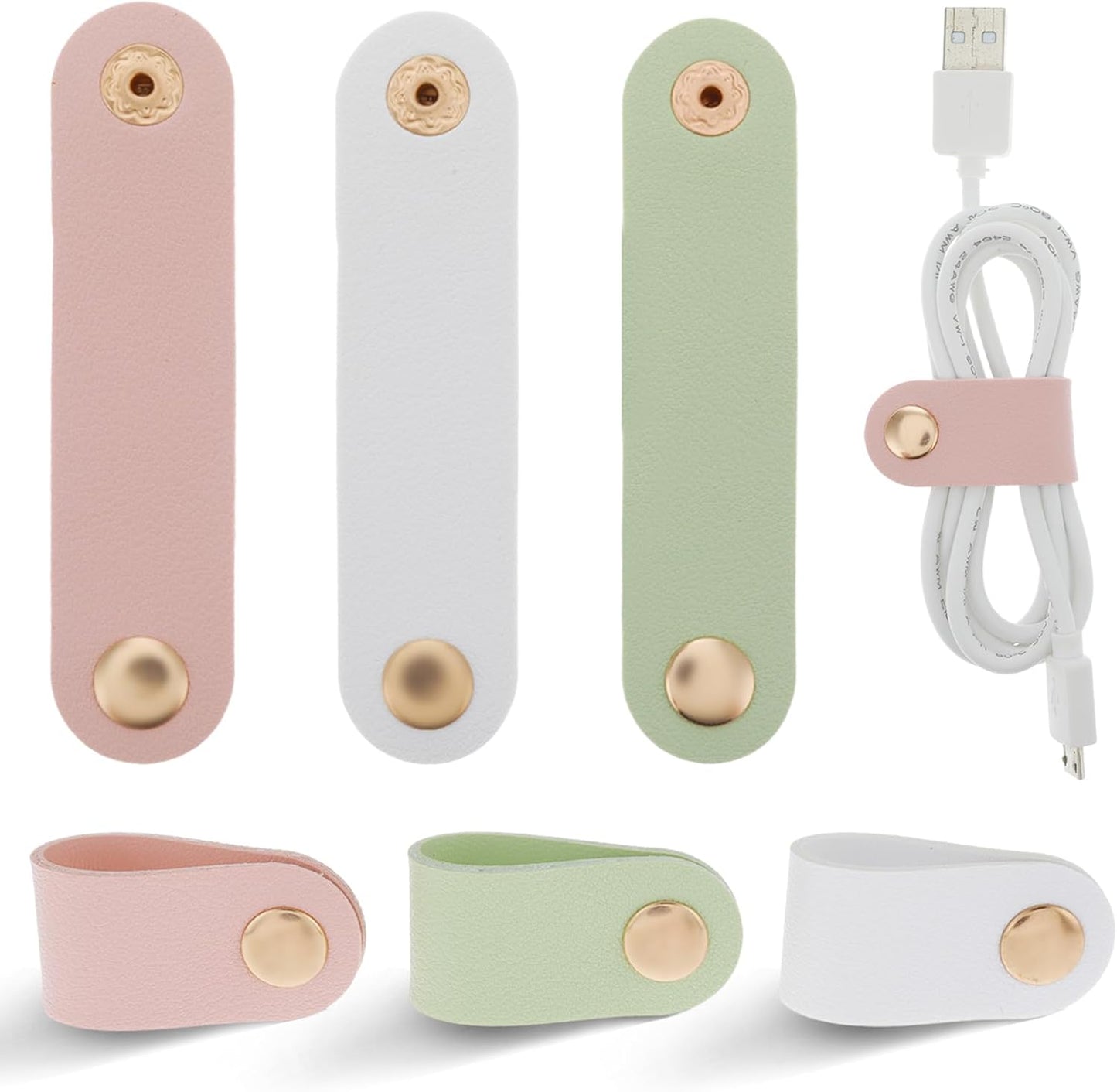 Ultimate Cable Management - 6PC PU Leather Organizer Set