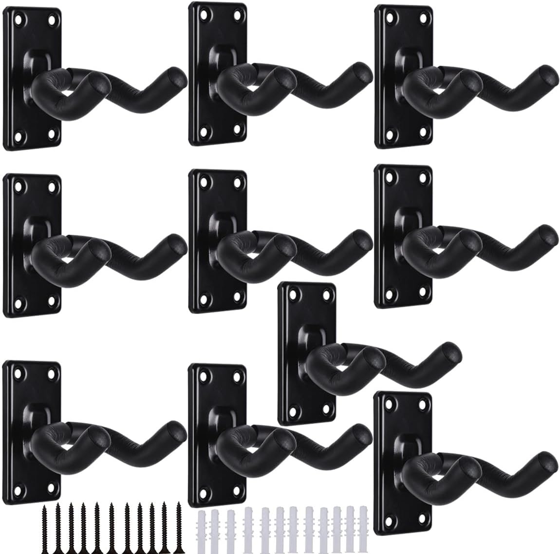 Sturdy 10-Pack Guitar Wall Mounts - Secure your guitars with ease!