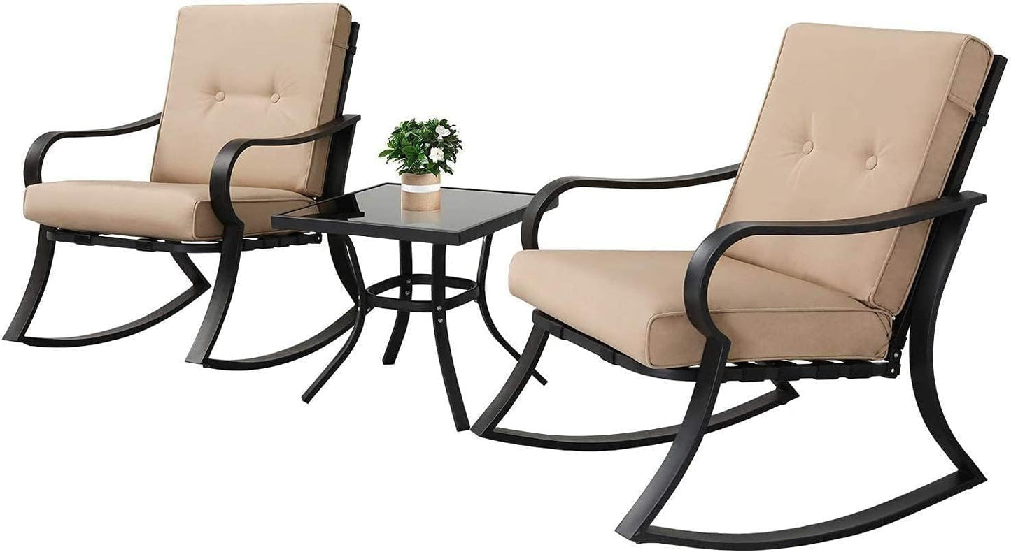 Oakmont Outdoor Furniture 3 Piece Bistro Set with Rocking Chairs