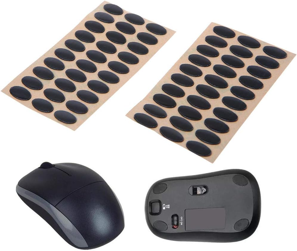 Smooth Glide: 60pcs Black Mouse Skates, Mice Pads Replacement
