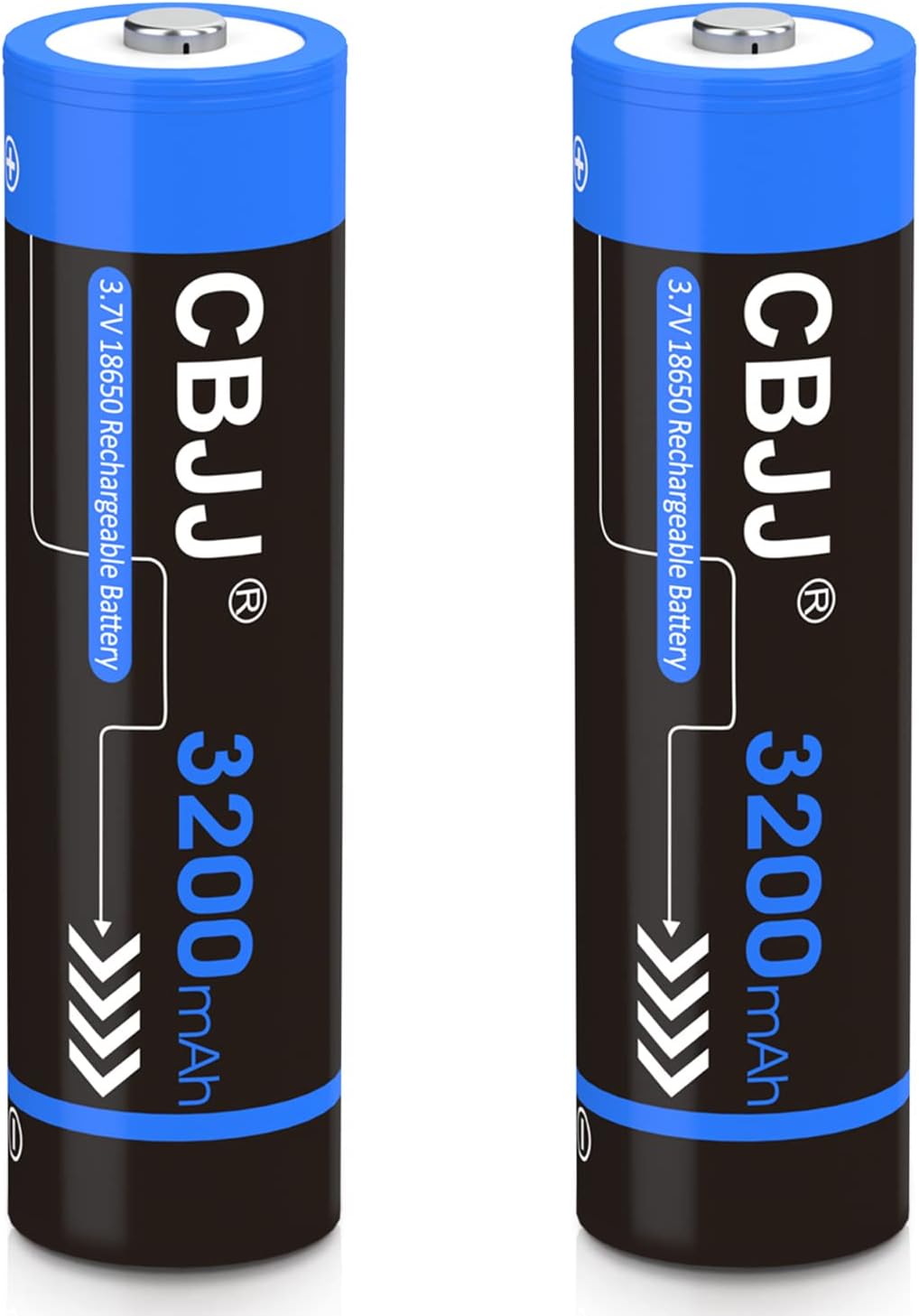 3200mAh 18650 Rechargeable Lithium Batteries - 2Pcs Blue