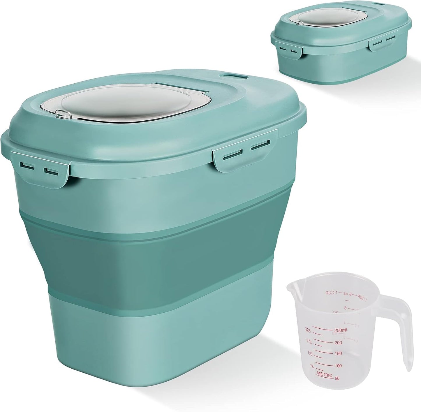 Collapsible Food Storage Container with Airtight Locking Lid