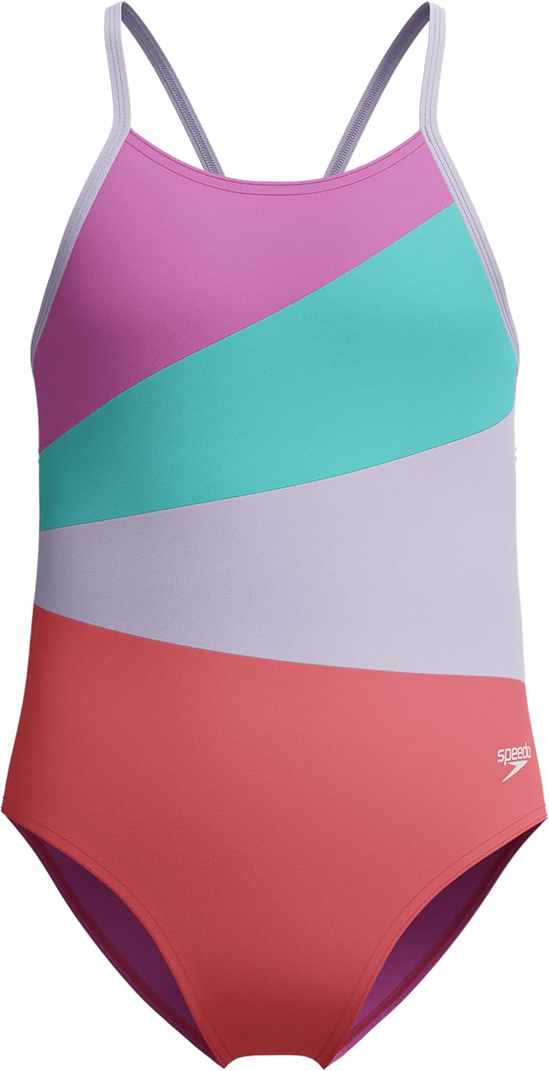 Speedo Girl's One Piece Swimsuit with Thin Straps for Comfort