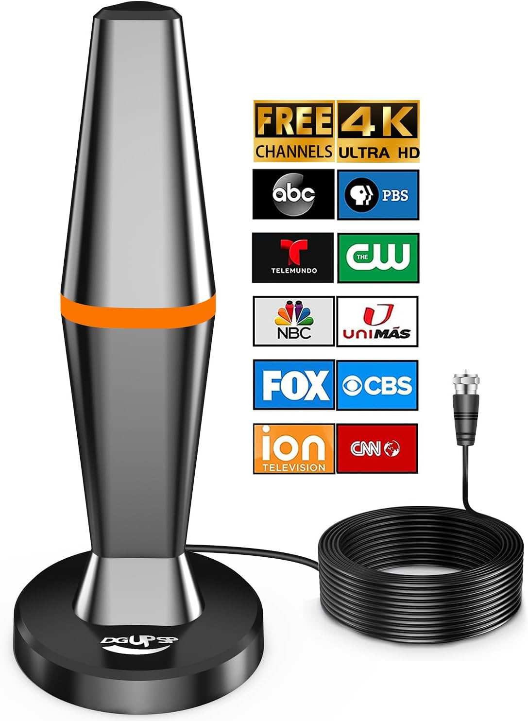 360 Reception HD Antenna for 4k TV - Strong Magnetic Base