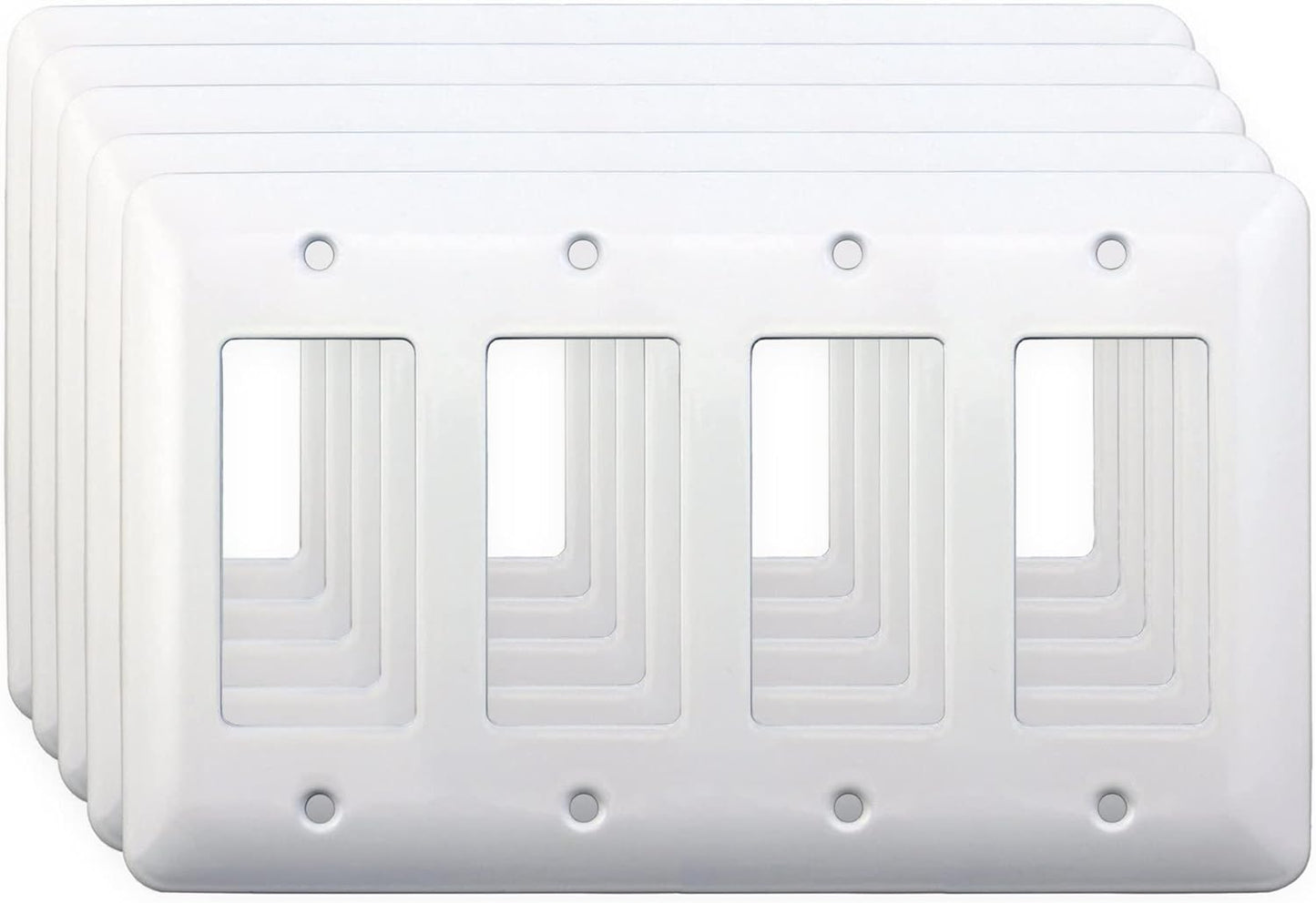 Airmont Products 5 Pack Princess Style 4 Gang Wall Plates