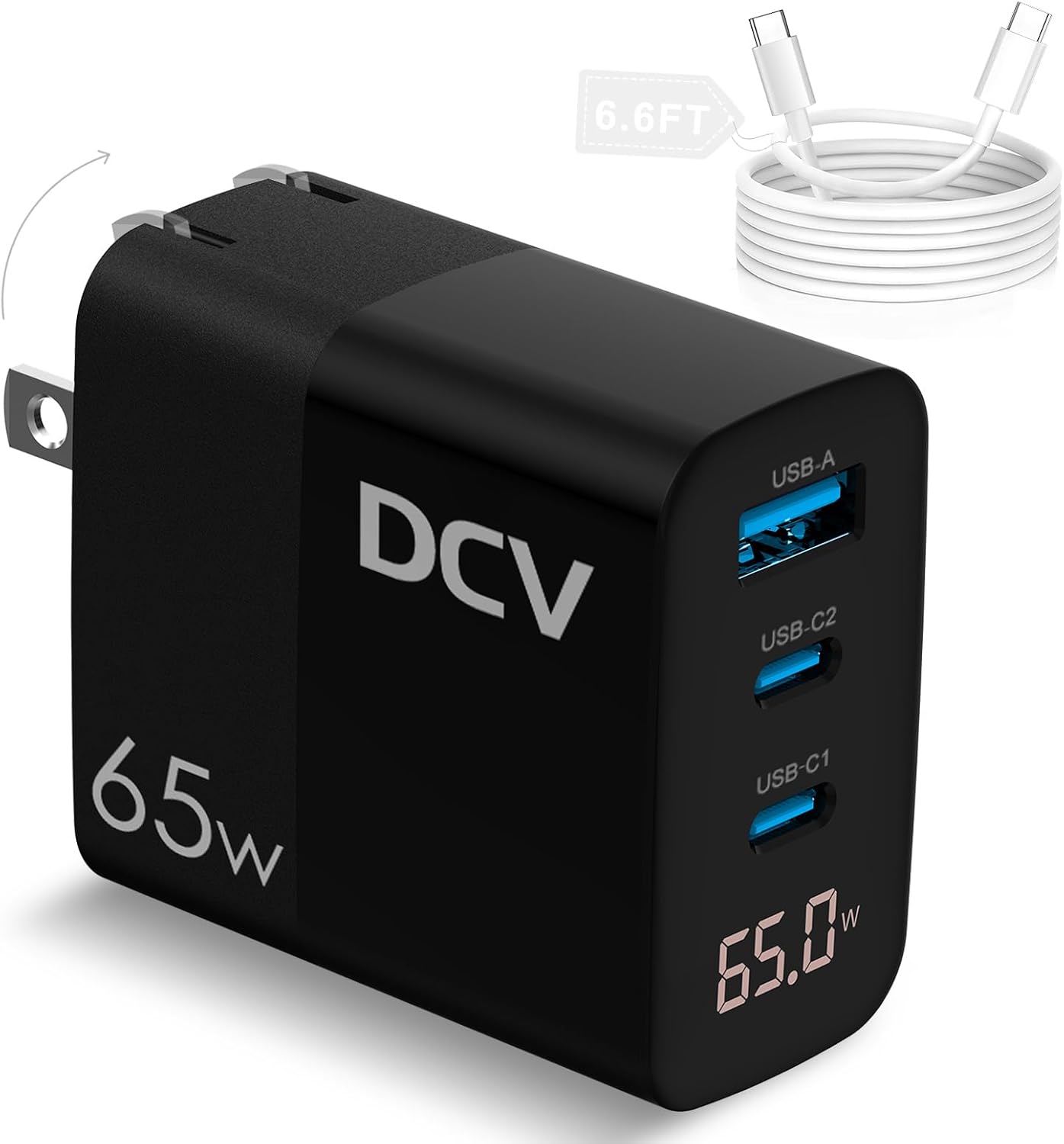 65W GaN Fast Charger for Laptops & Phones