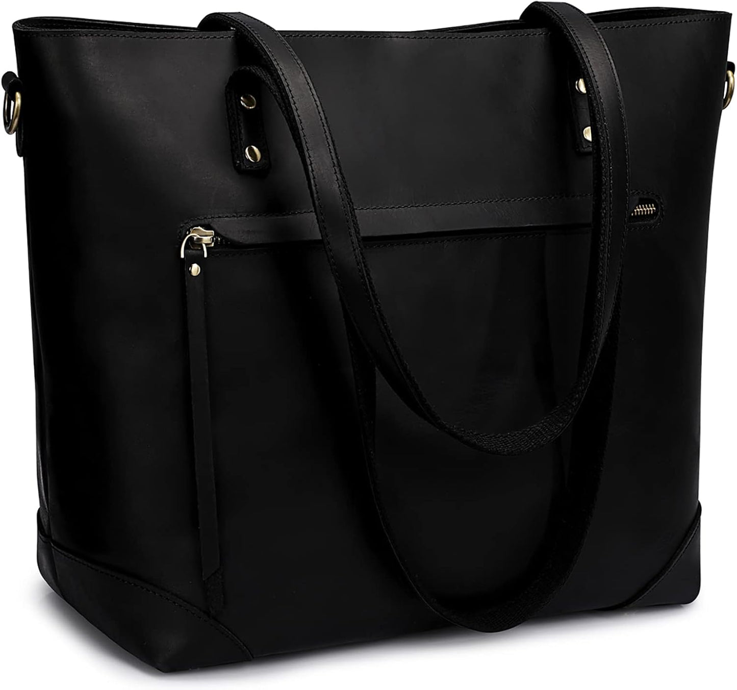 S-ZONE Vintage Genuine Leather Shoulder Bag for Work and Travel