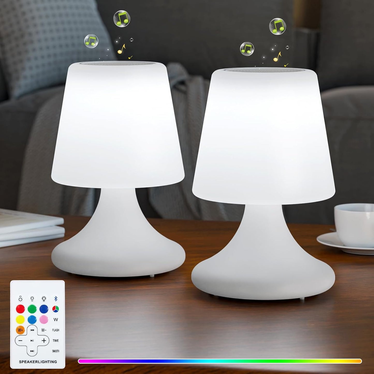 uuffoo 2 Pack Table Lamp Shower Lamp with Speaker for Outdoors