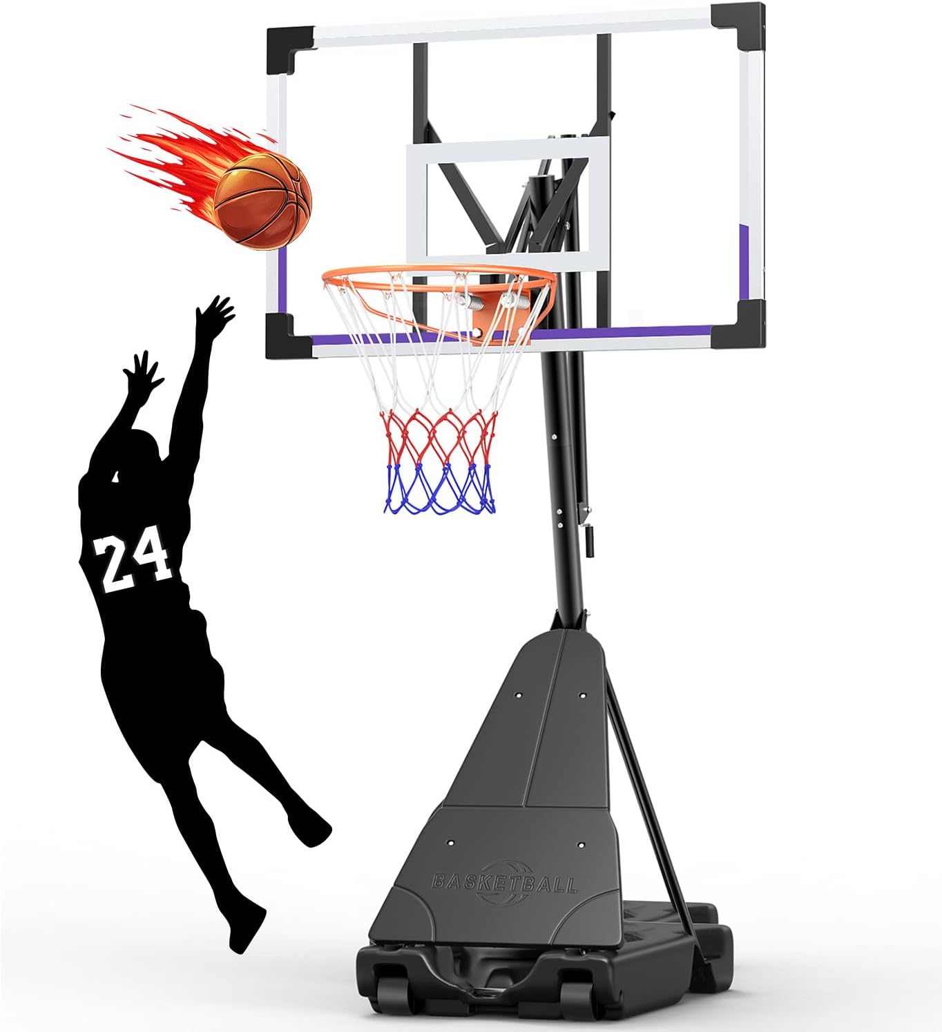 TONBUX Basketball Hoop Outdoor with Adjustable Height for All Ages