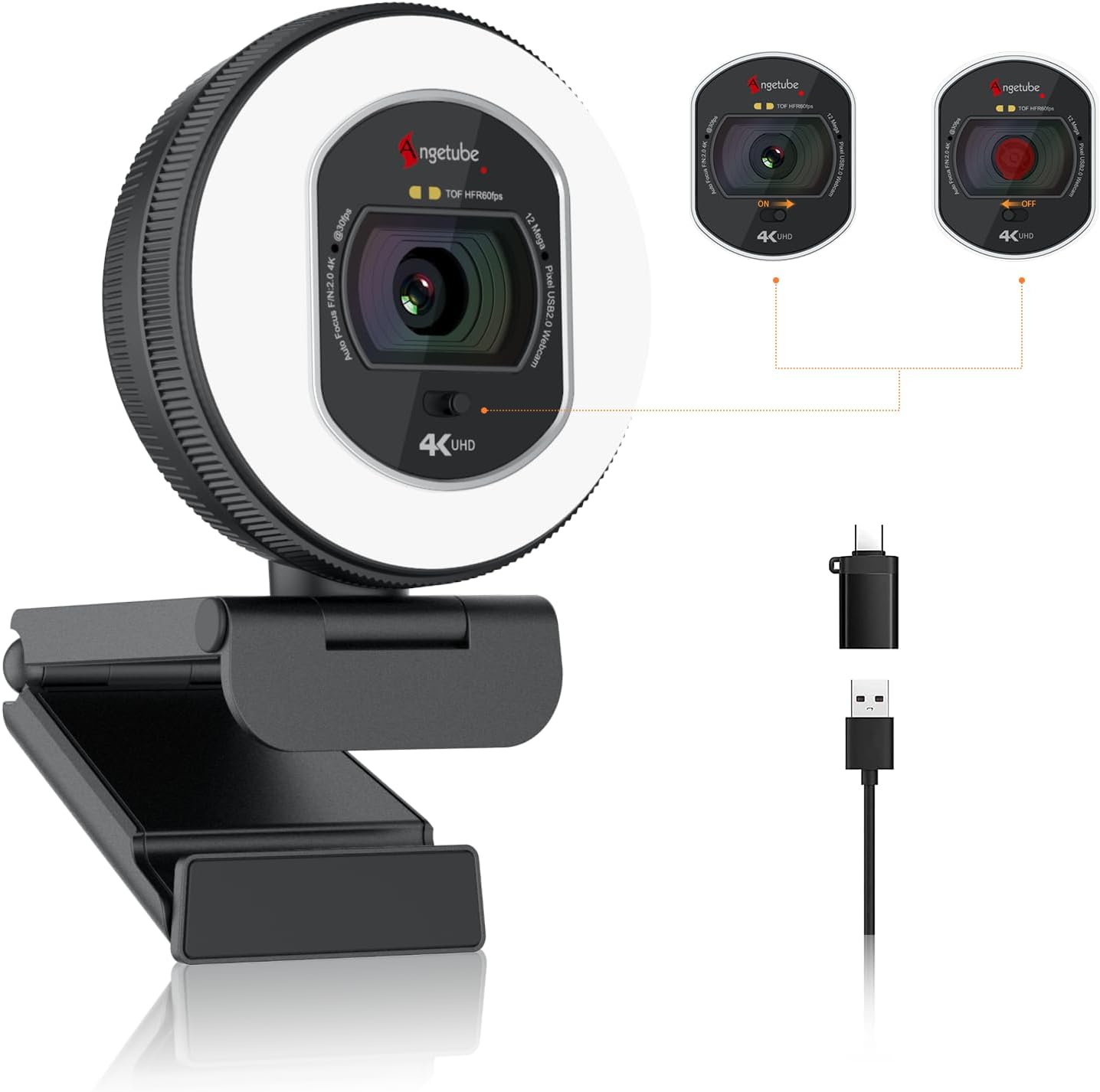 Angetube 4K Webcam with Light: Ultimate Streaming Experience
