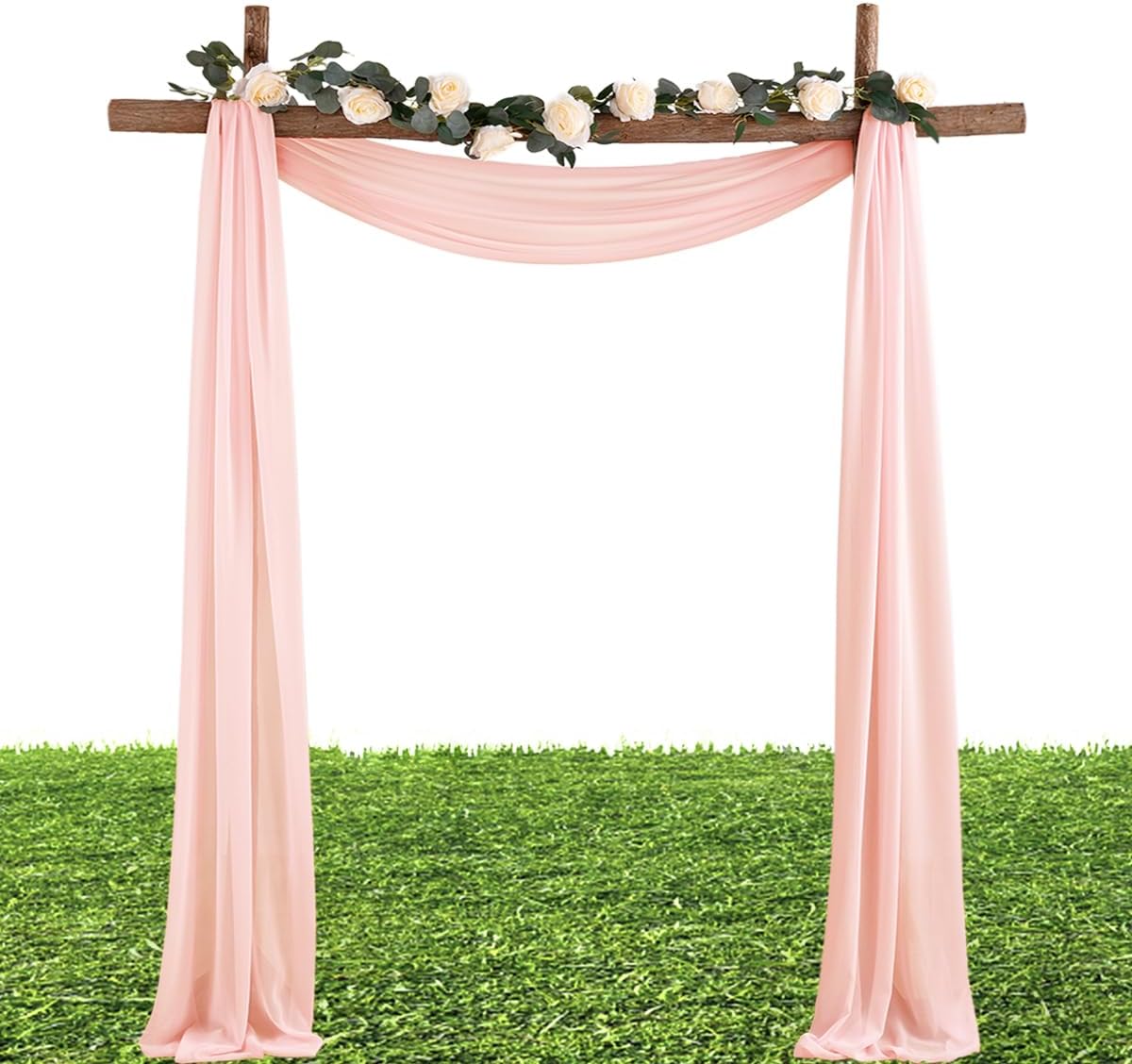 MLMW Pink Chiffon Fabric for Wedding Arch Draping and Decor