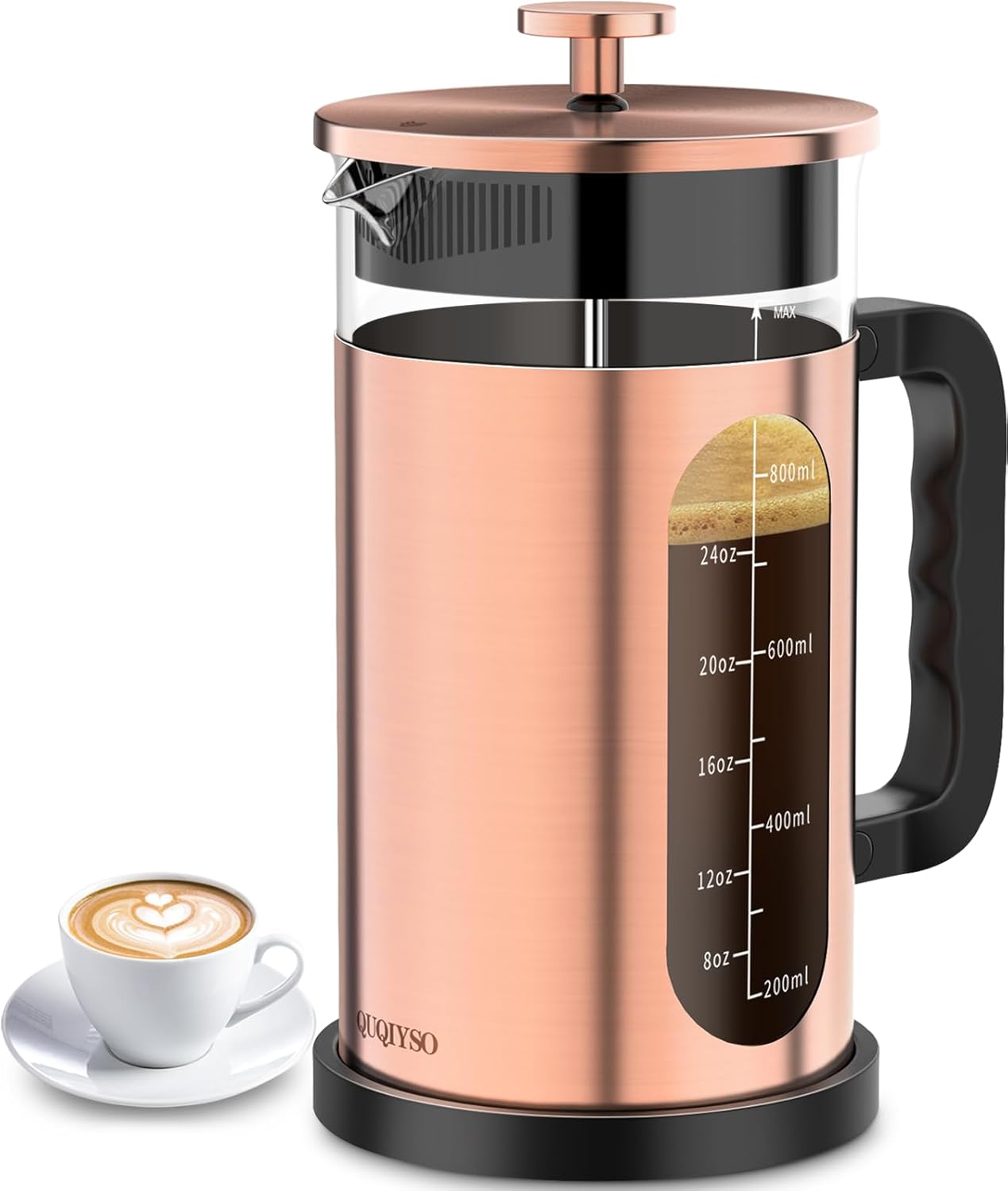 QUQIYSO French Press Coffee Maker: Durable 34oz Coffee Press