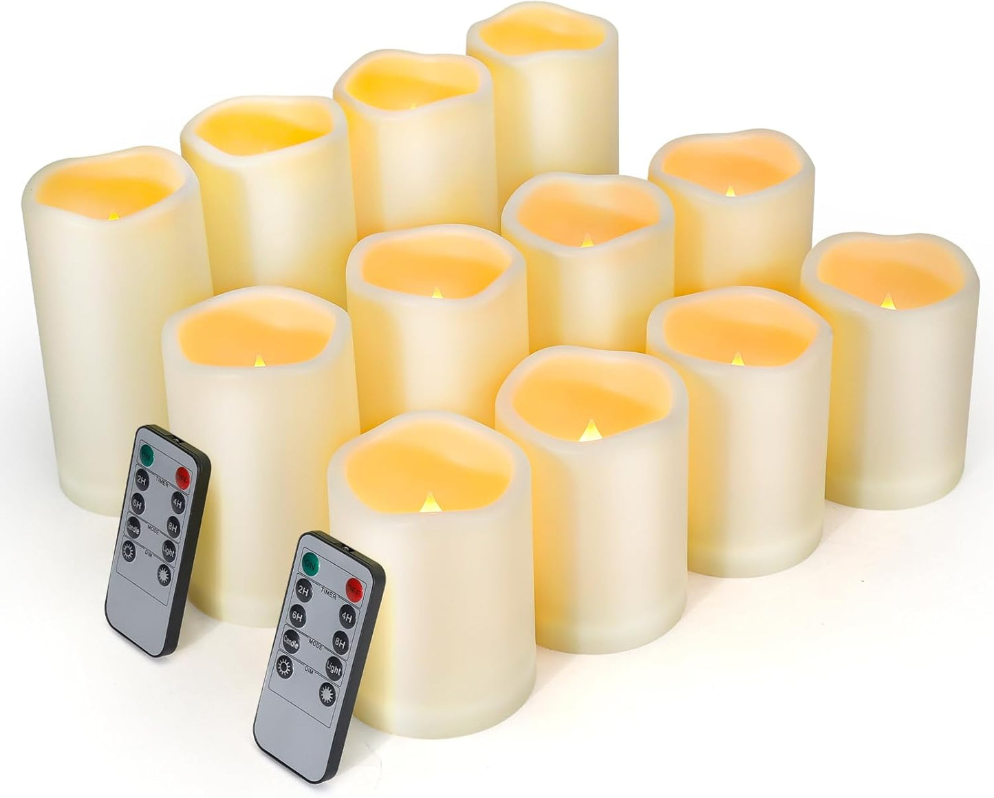 Enido Flameless Candles Set of 12 for Outdoor Use and Decor