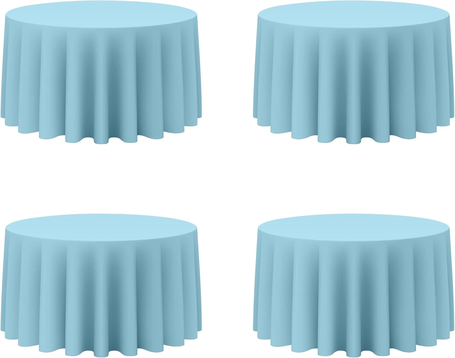 Light Blue Round Tablecloths 120 Inch for Elegant Events