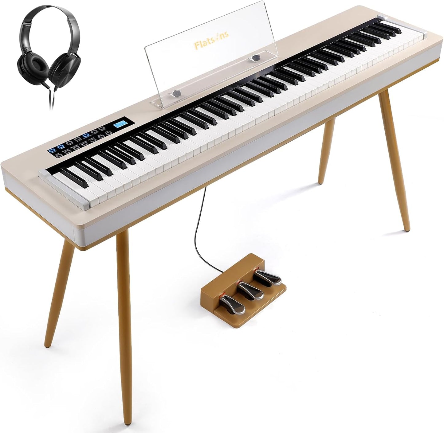 Real Sampling 88-Key Weighted Electric Piano | LCD Display | Touch Sensitive