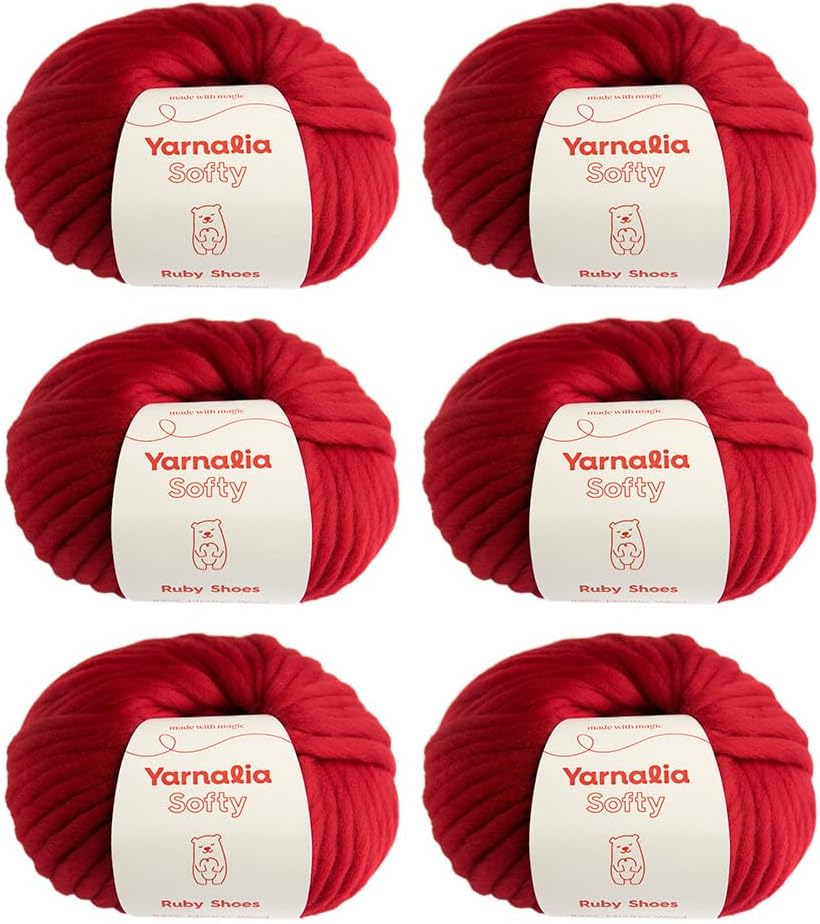 Softy Yarn Bulky Weight 6-Pack for Cozy Knitting & Crocheting