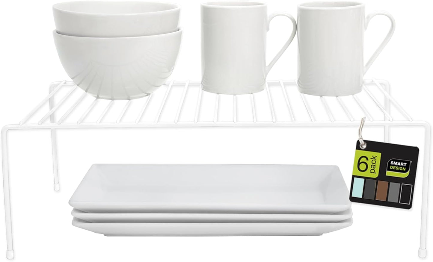 Smart Design Cabinet Storage Shelf Rack Set of 6 for Kitchen